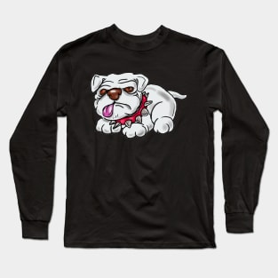 A white Bulldog named Terror Long Sleeve T-Shirt